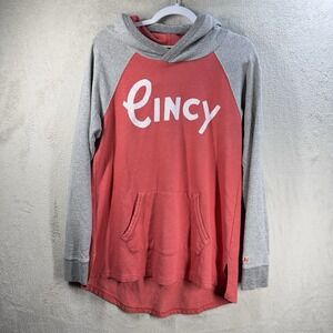 Homage Hoodie Cincinnati Reds Baseball Style Tunic "Cincy" Women's XL Made USA